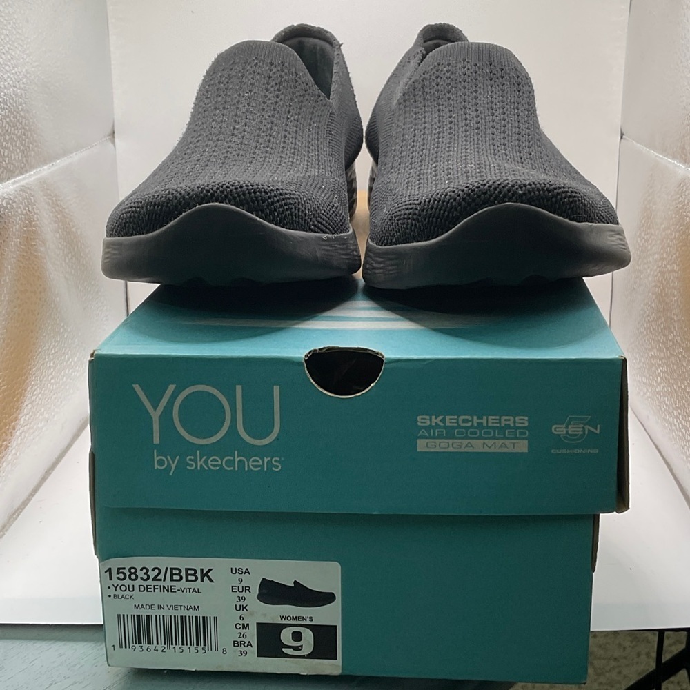 Skechers Black Knit Comfort Shoes